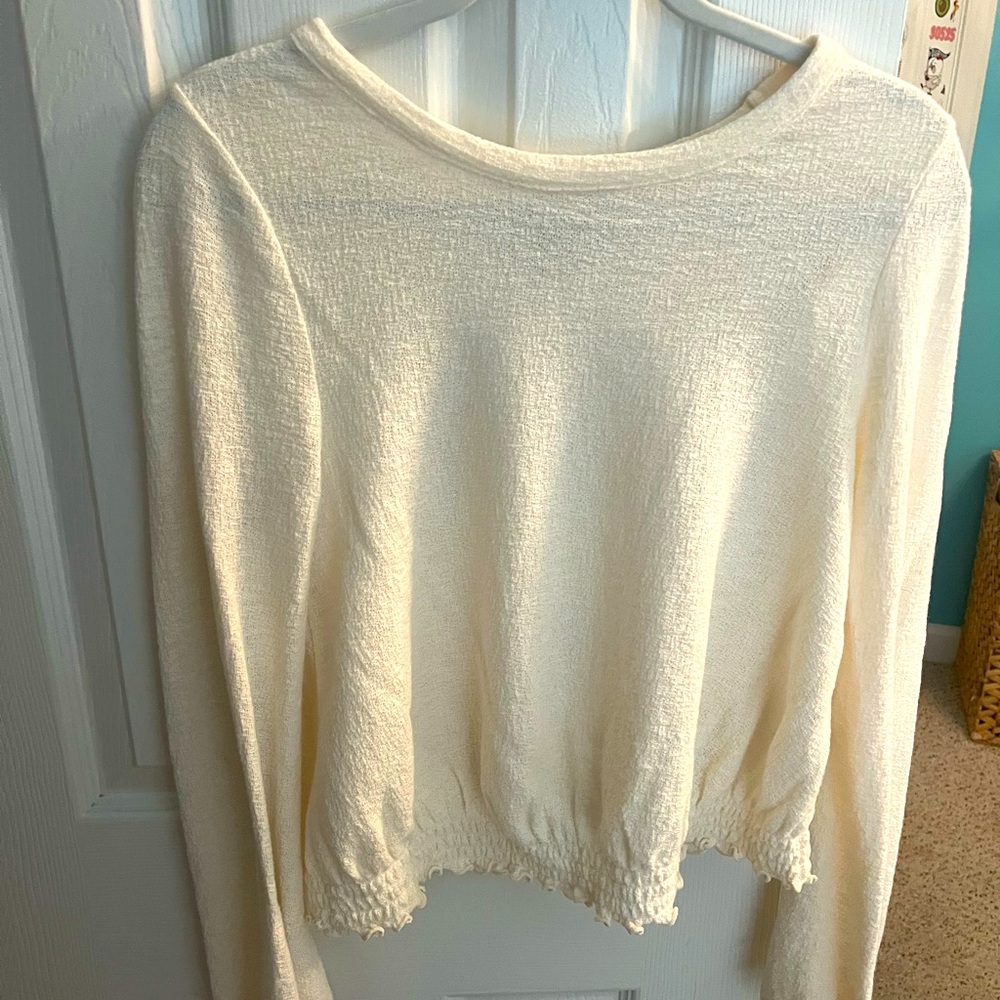 Madewell Cream bell-sleeve Top
